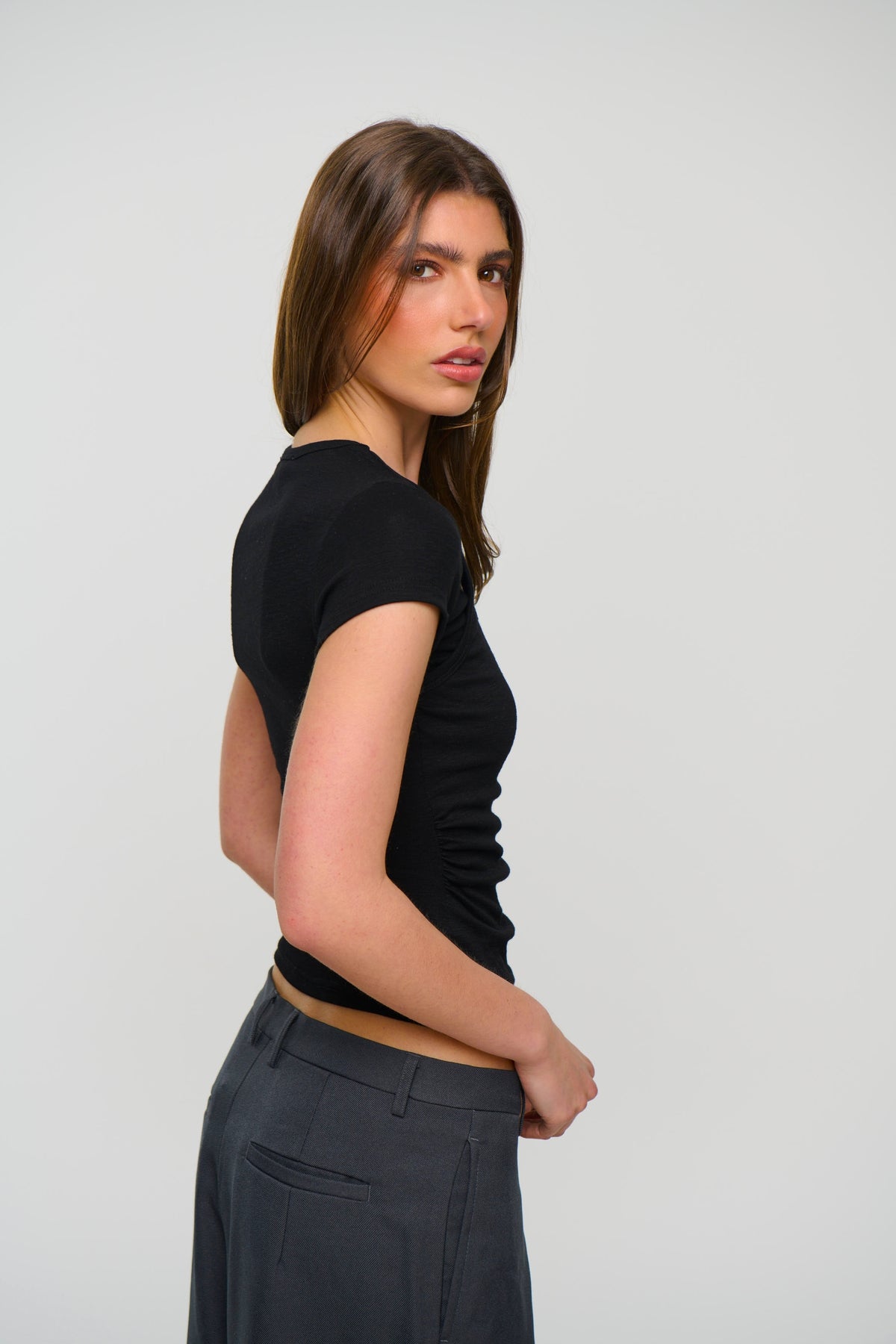 Tianna Layered Tee Black