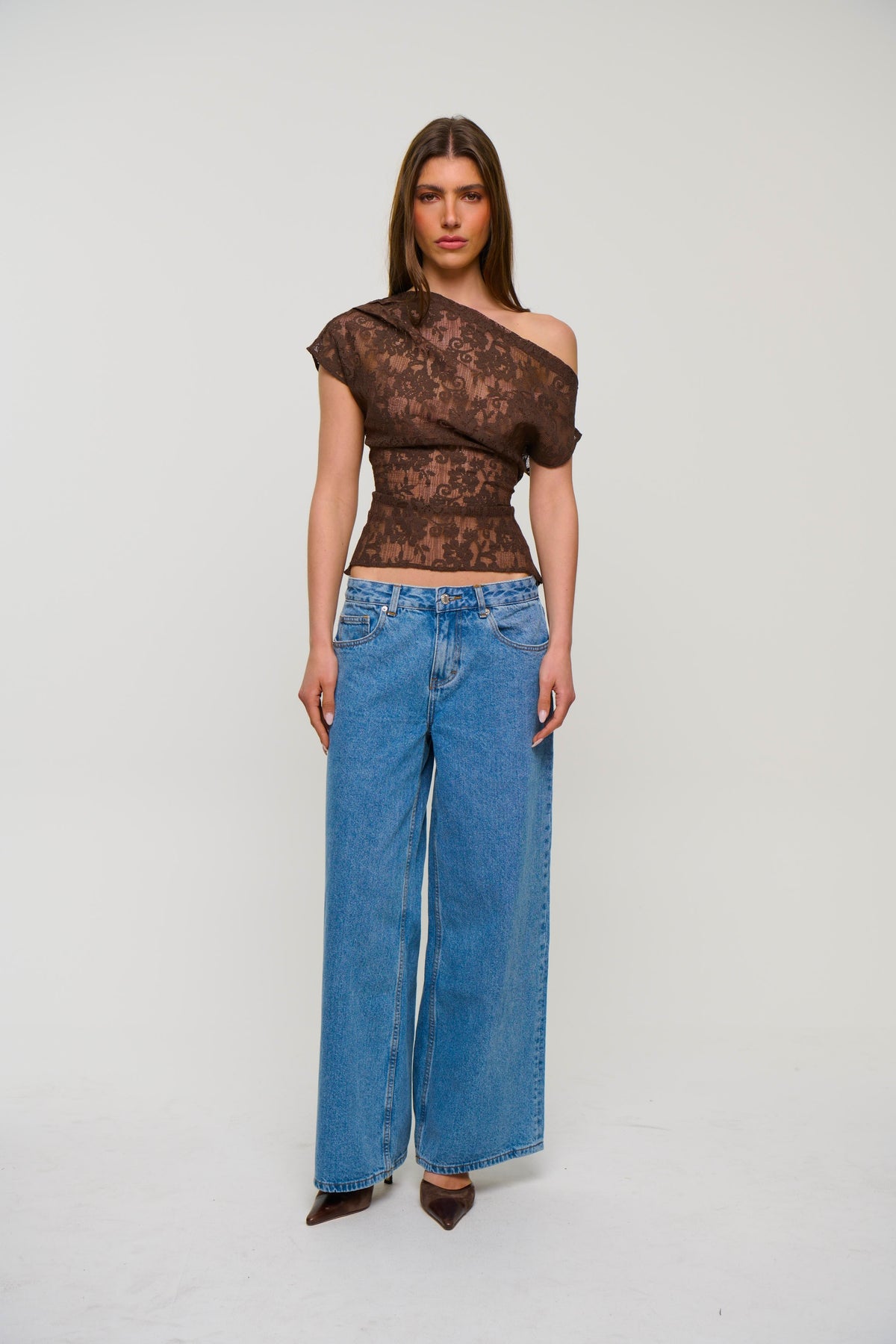 Lori Lace Top Chocolate