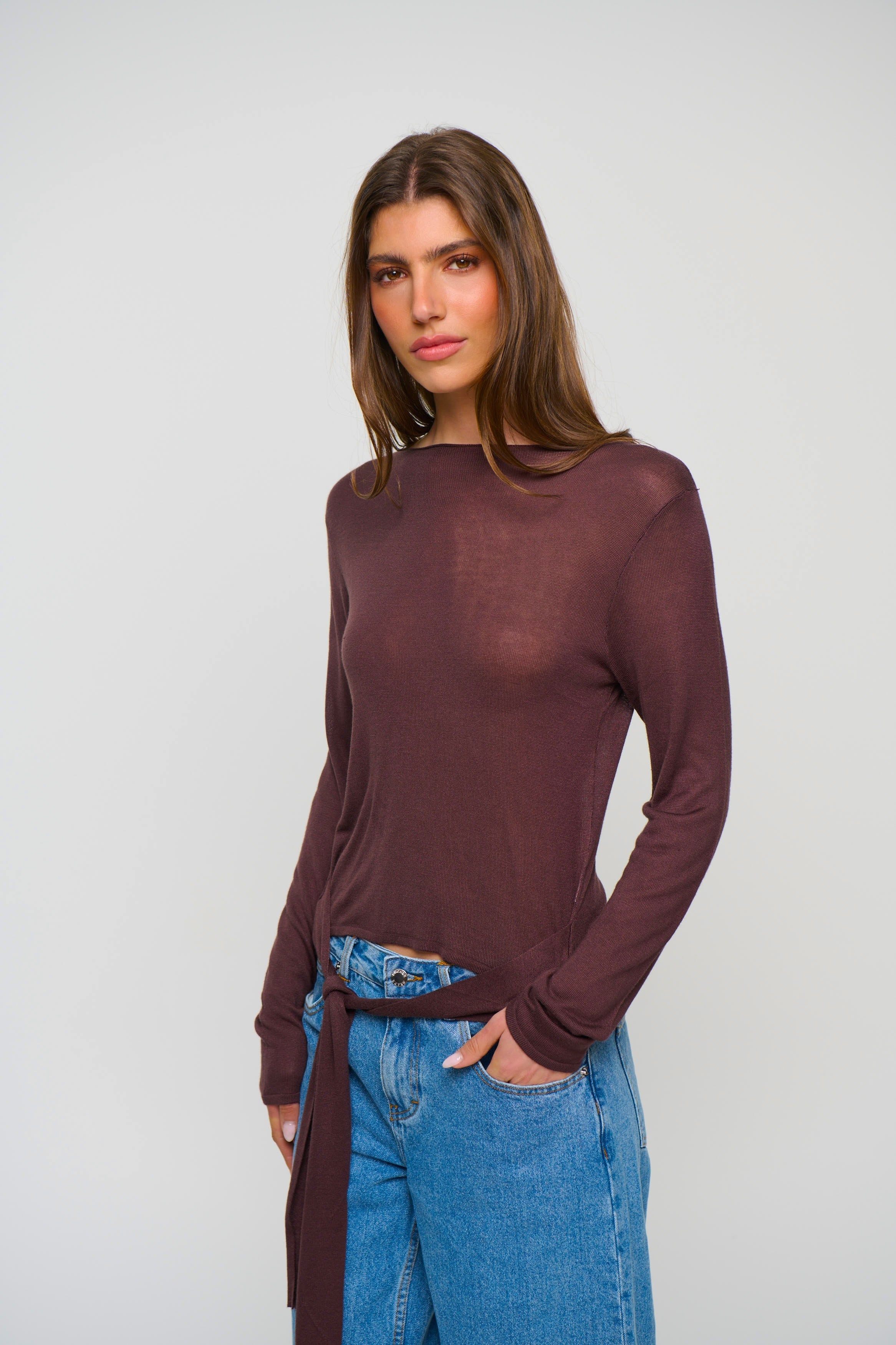 Natalia Long Sleeve Chocolate