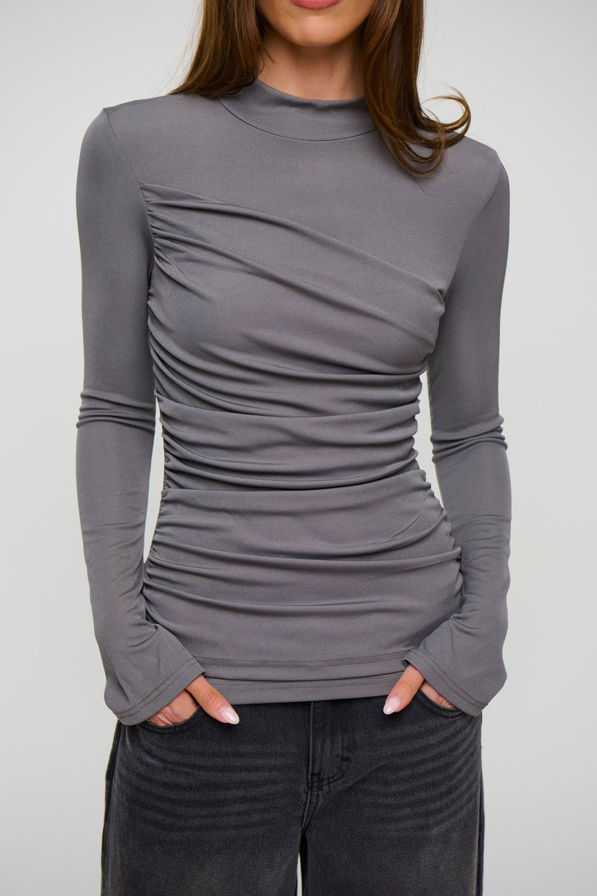 Andie Long Sleeve Charcoal