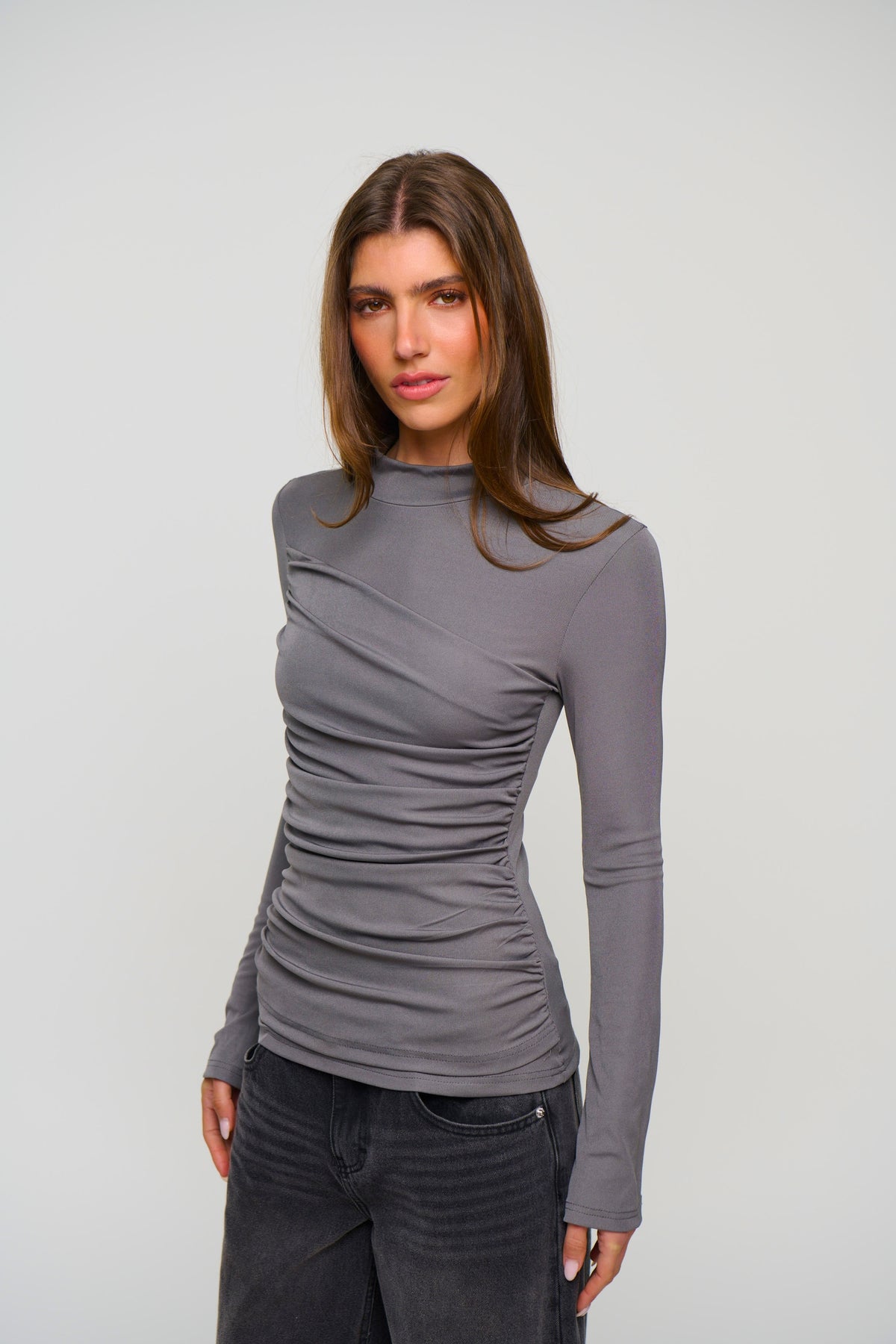 Andie Long Sleeve Charcoal