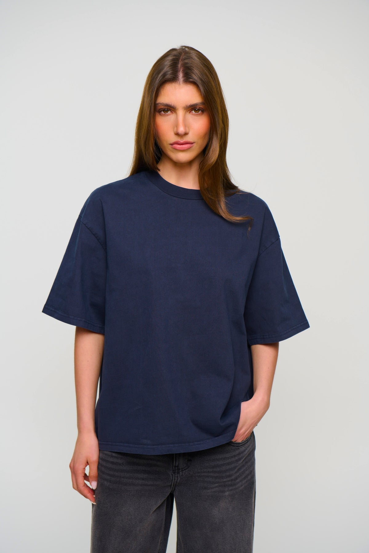 Unisex Emmett Box Tee Navy