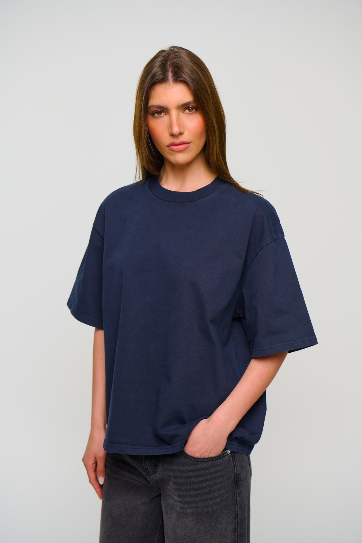 Unisex Emmett Box Tee Navy