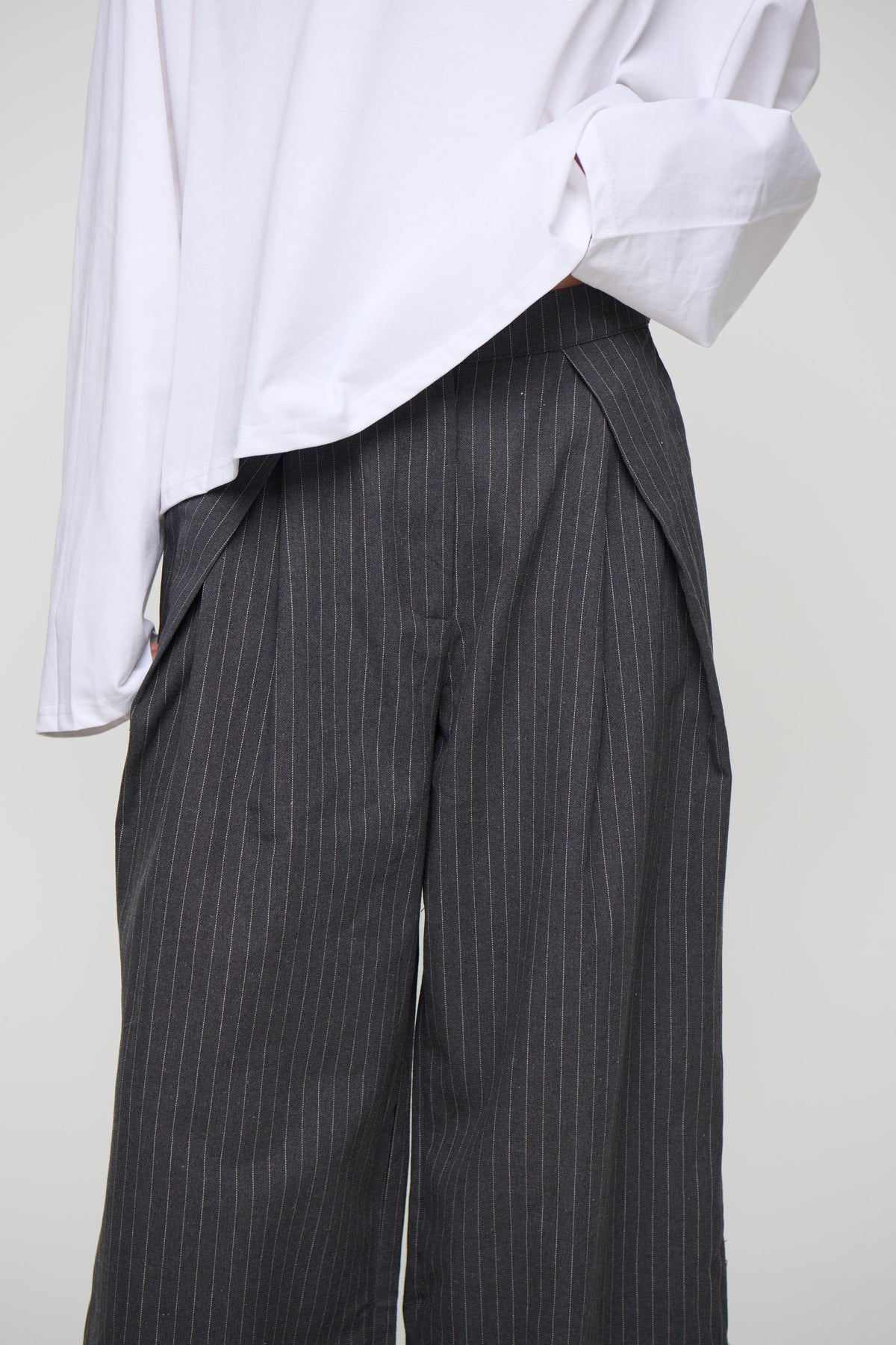 Josie Pinstripe Pant Charcoal