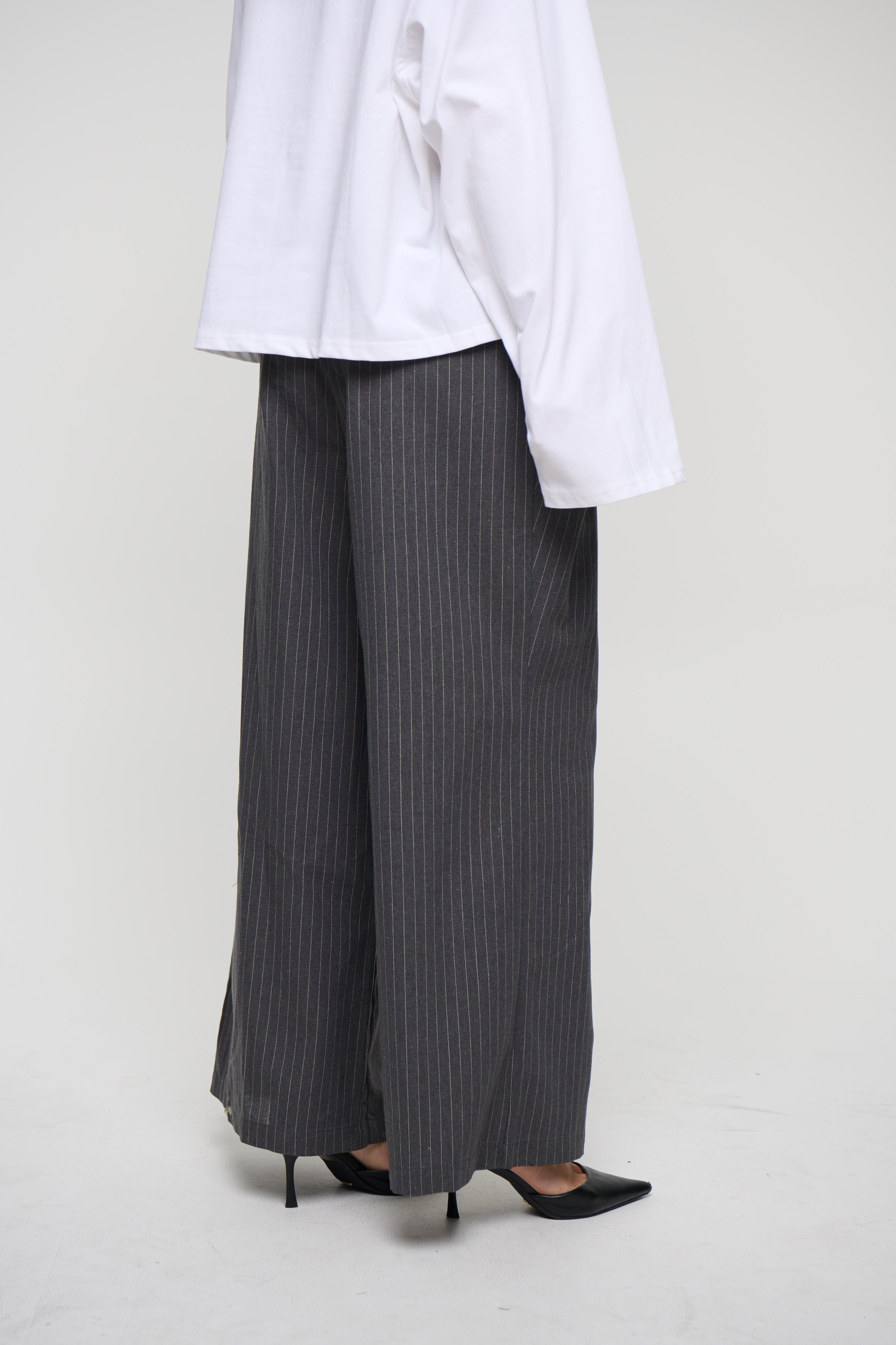 Josie Pinstripe Pant Charcoal