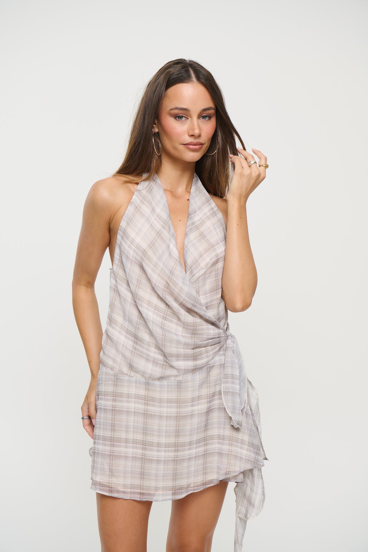 Linda Wrap Dress Grey