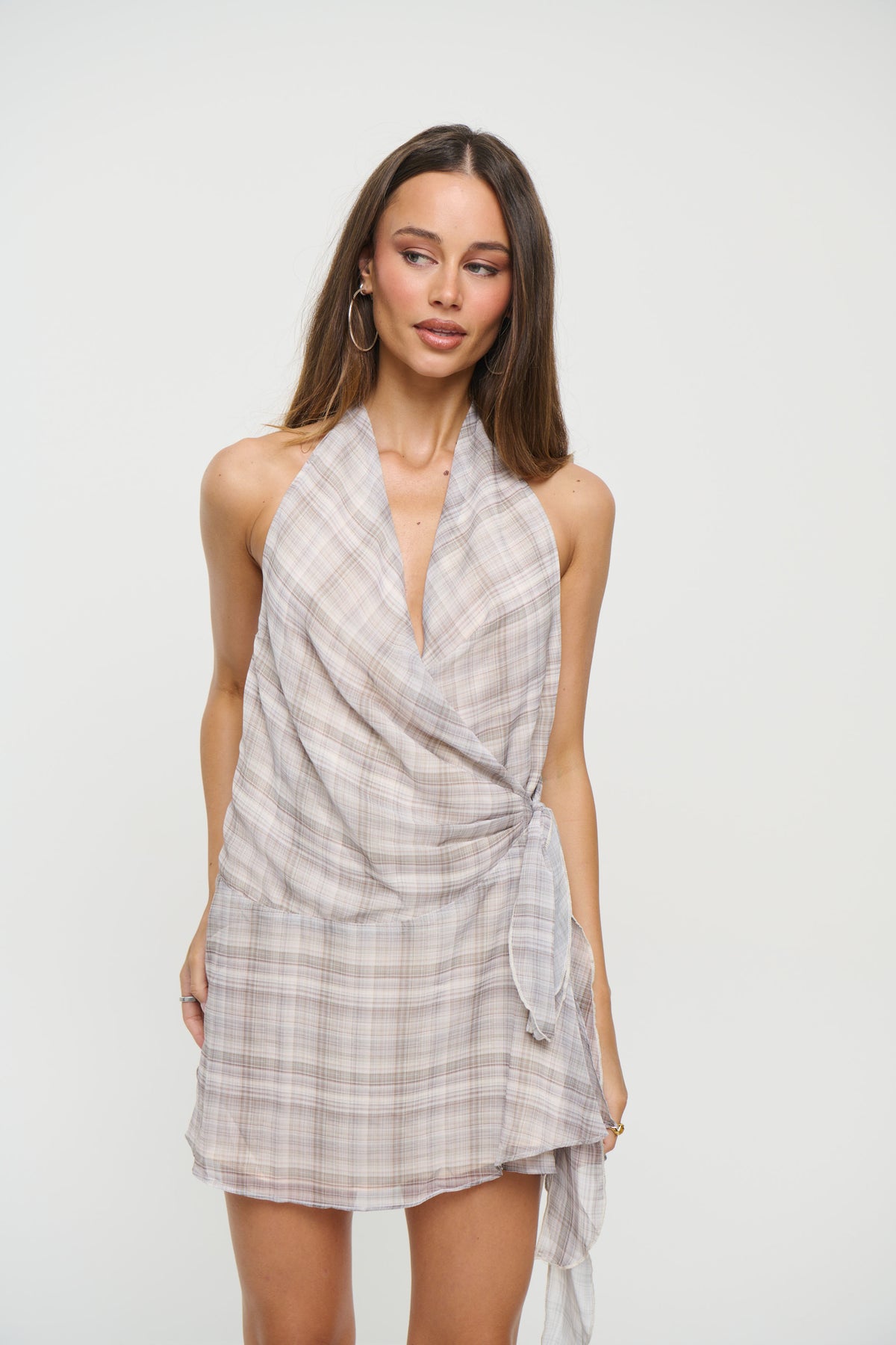 Linda Wrap Dress Grey