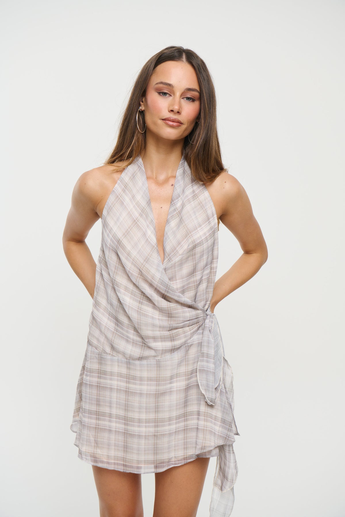 Linda Wrap Dress Grey