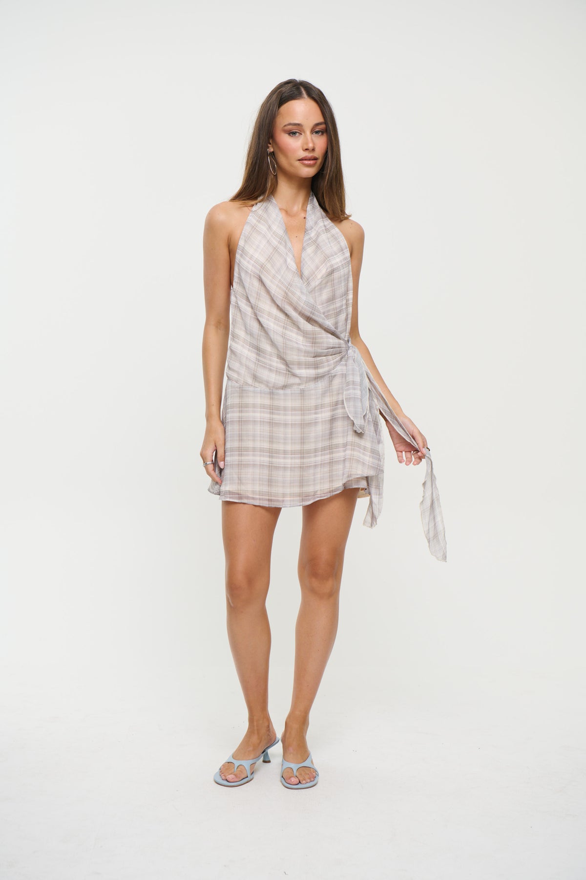 Linda Wrap Dress Grey