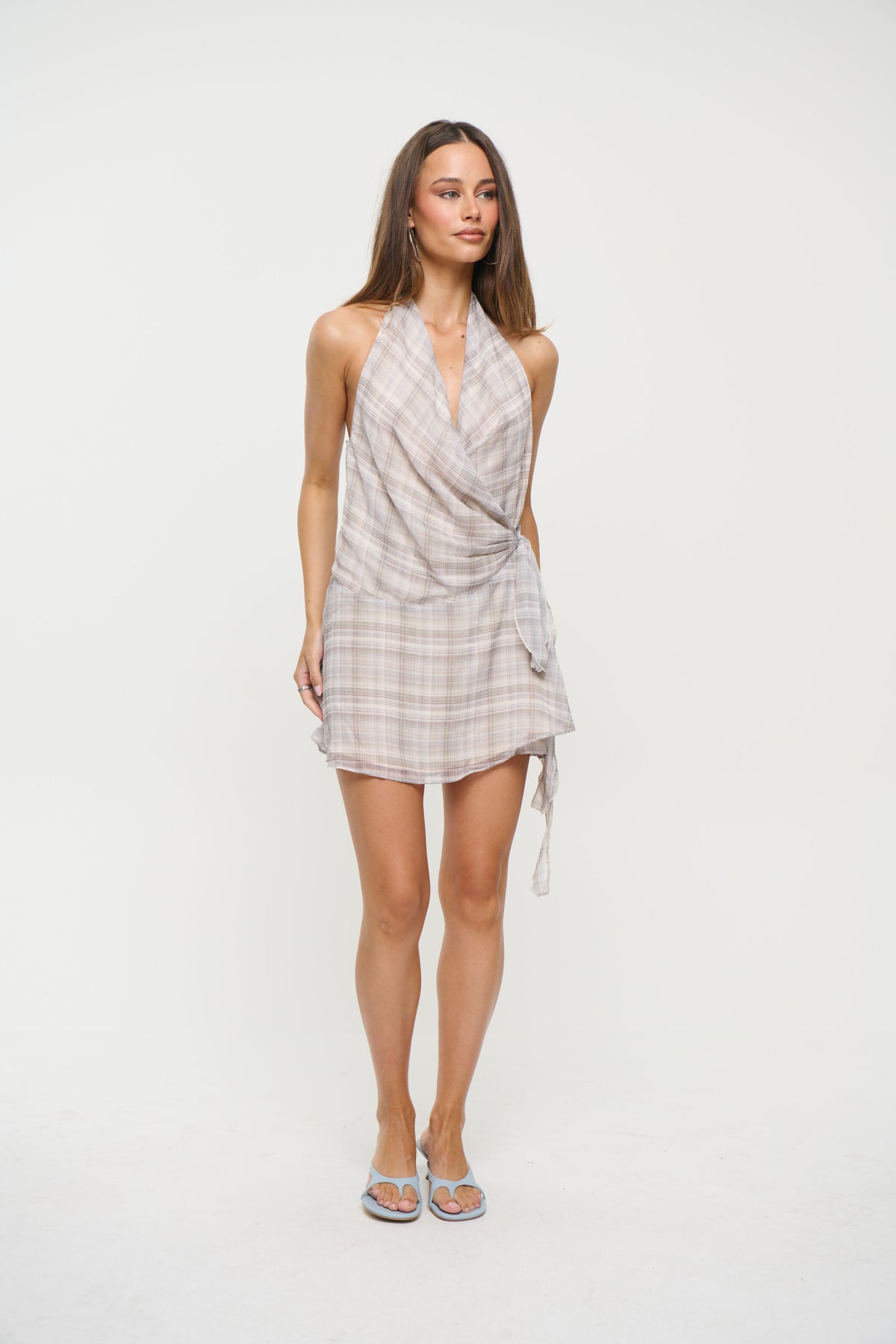 Linda Wrap Dress Grey