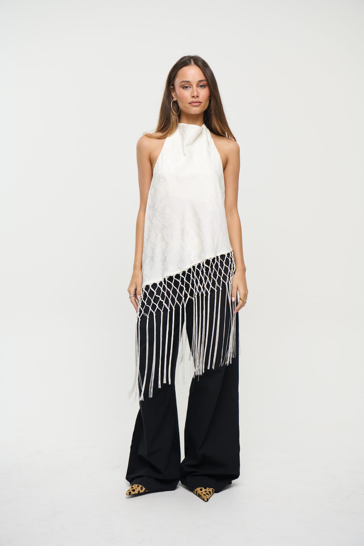Yasmina Fringe Top Ivory