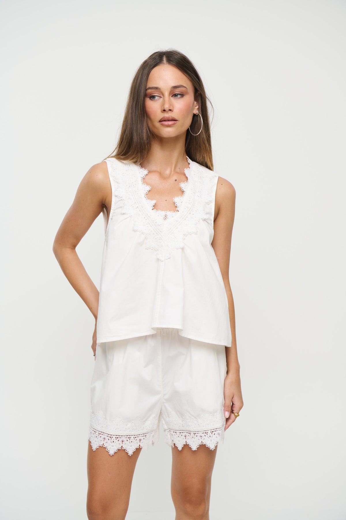 Jazmina Lace Top White