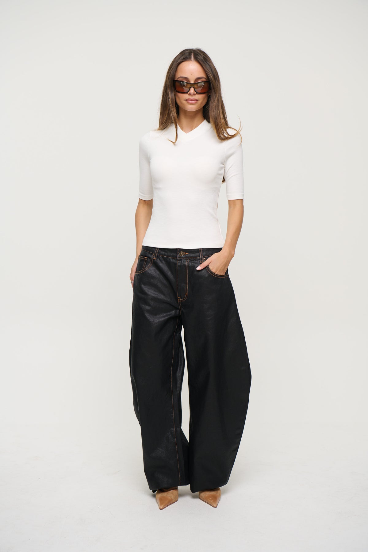 Tinka V Neck T-Shirt White