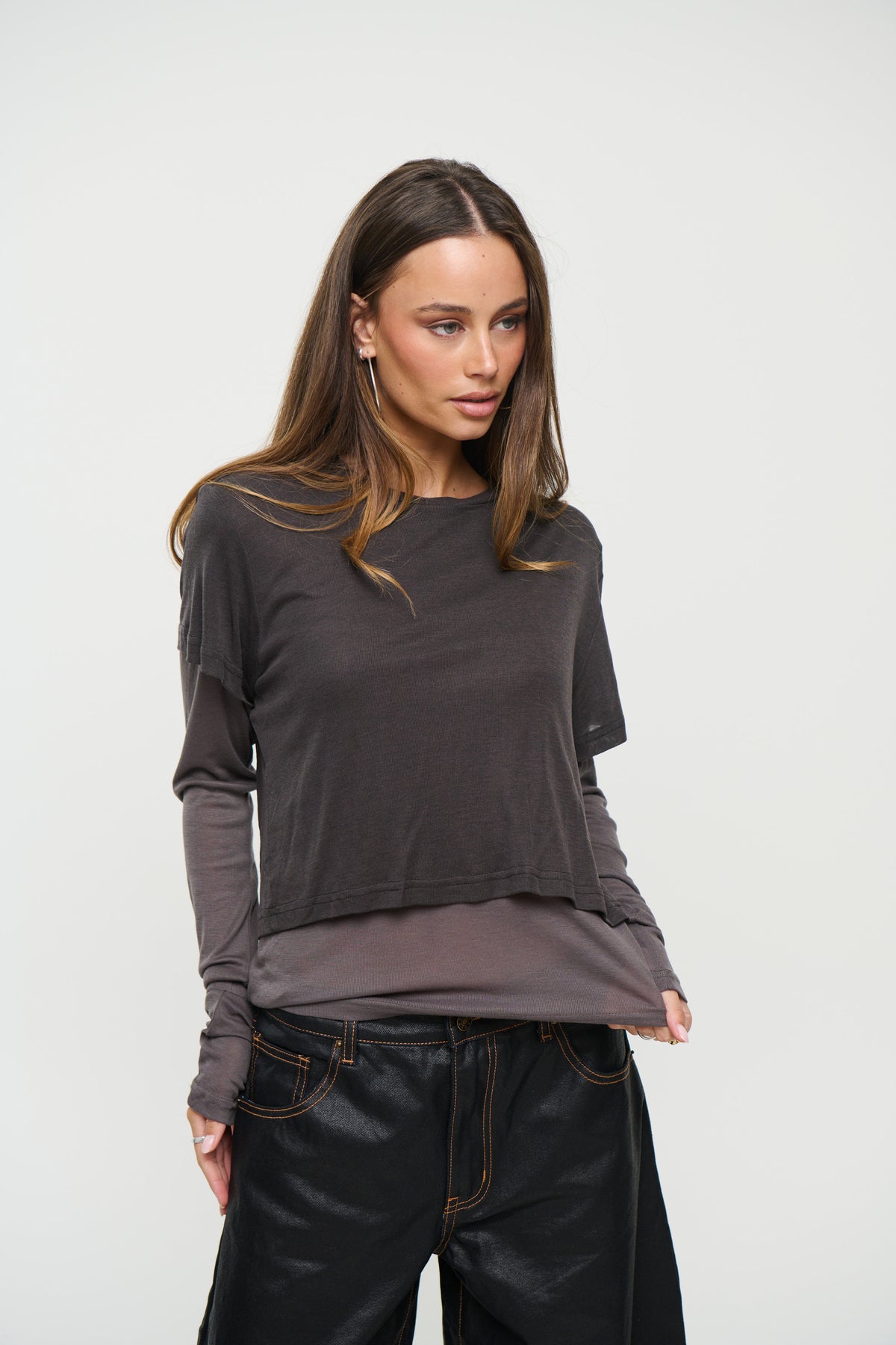 Calenia Top Dark Grey
