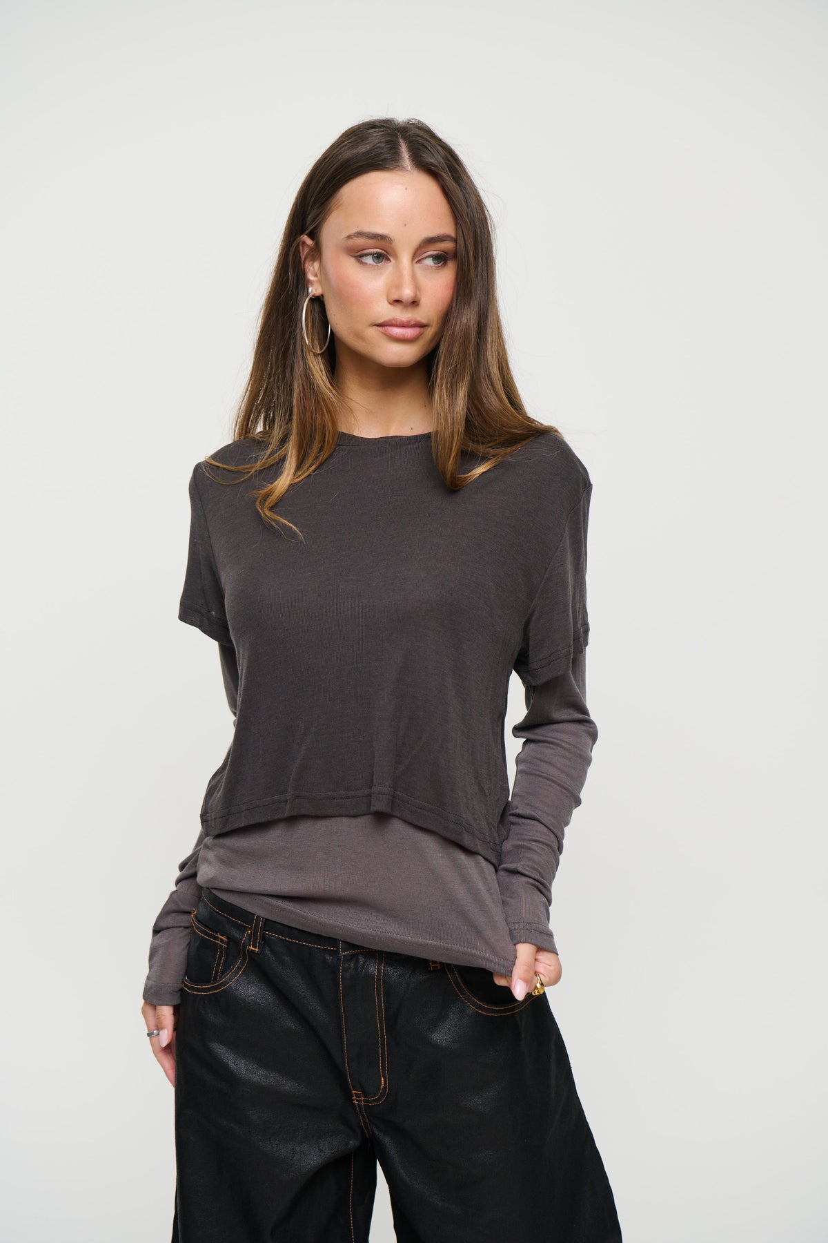 Calenia Top Dark Grey