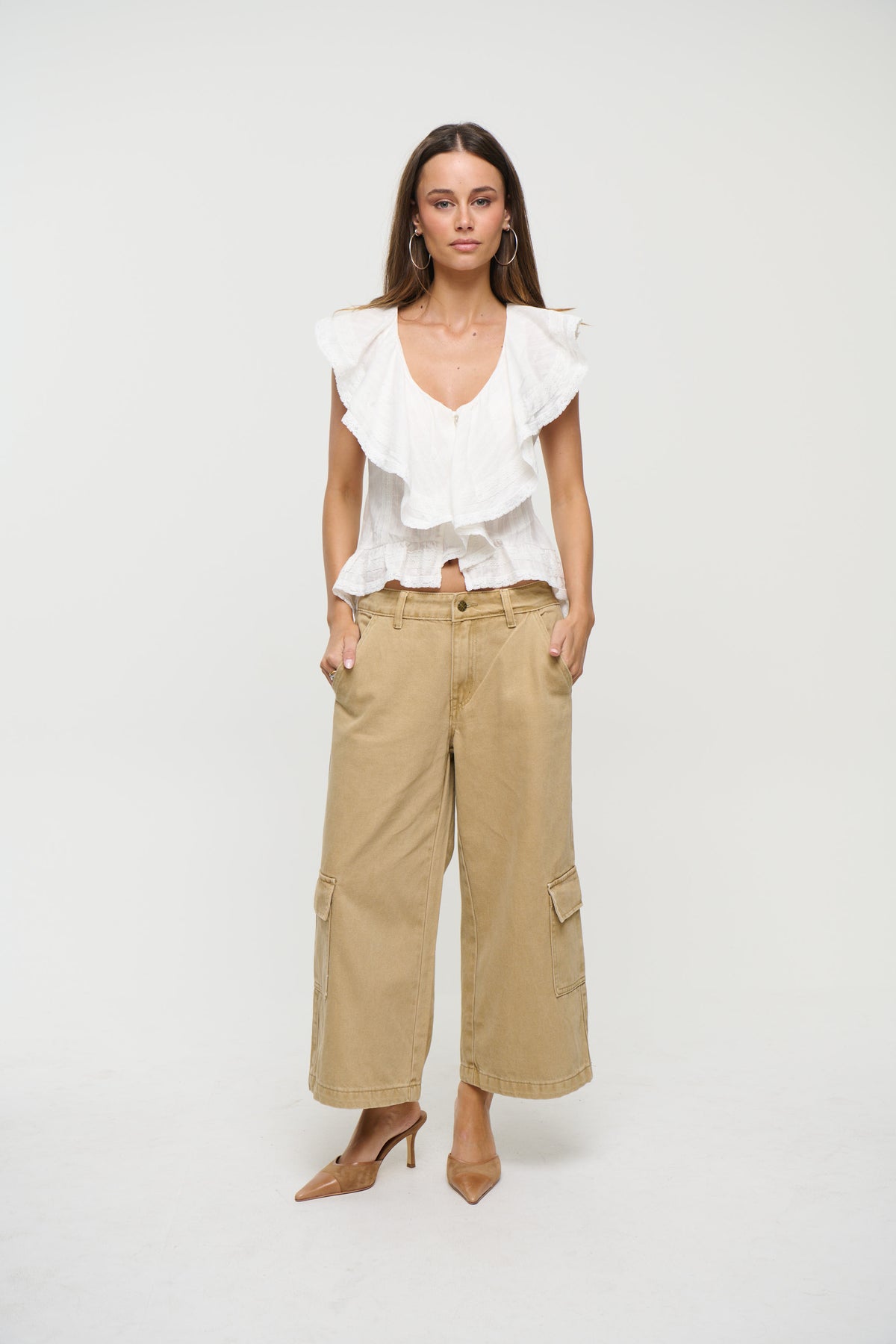 Dainty Lace Trim Top White
