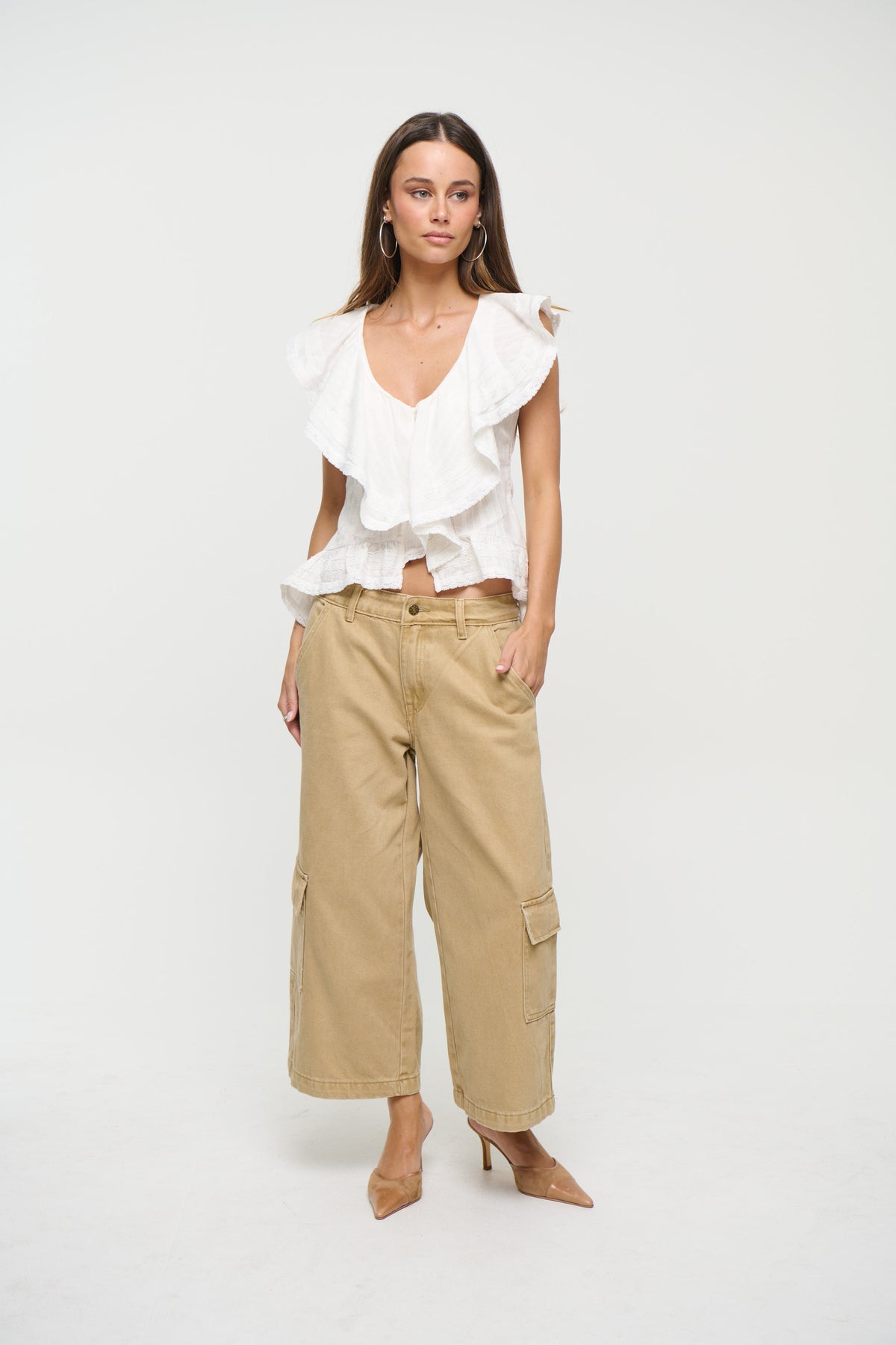 Dainty Lace Trim Top White