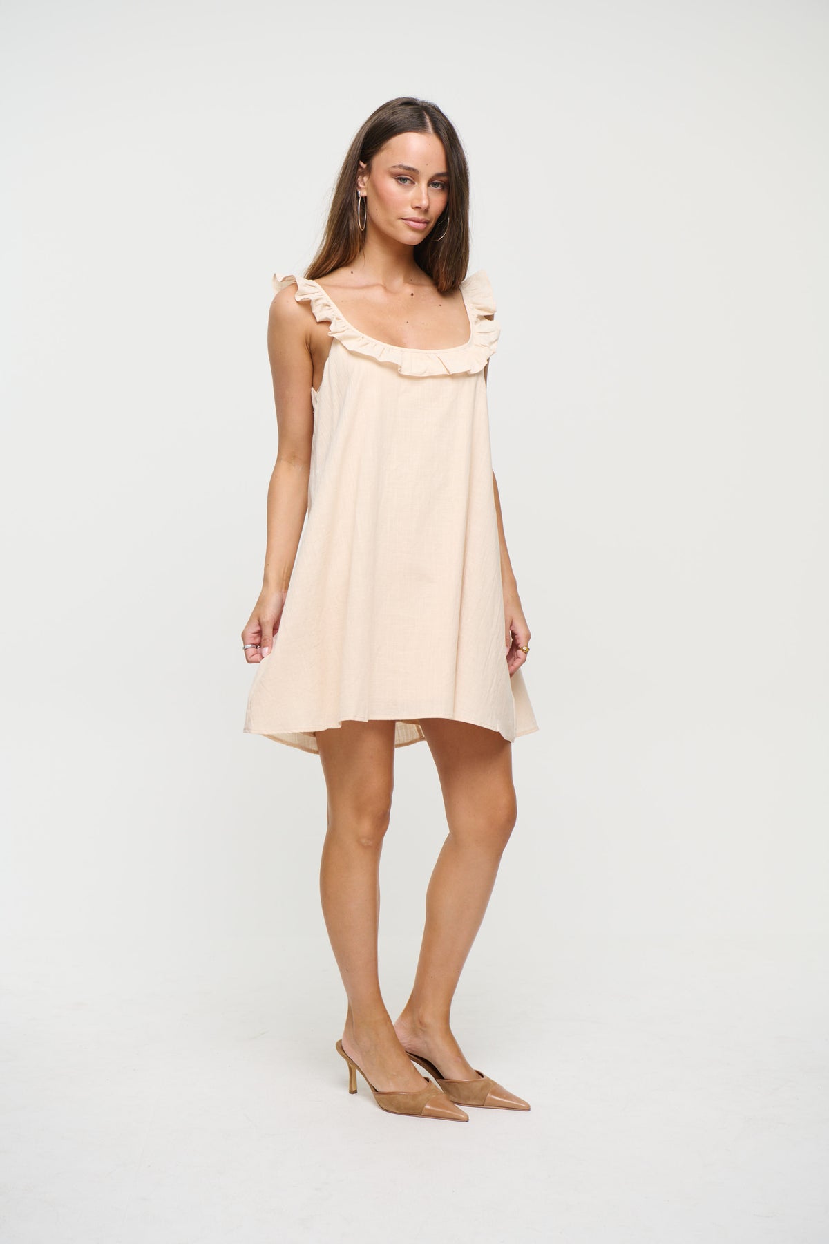 Perla Mini Dress Oat - FINAL SALE
