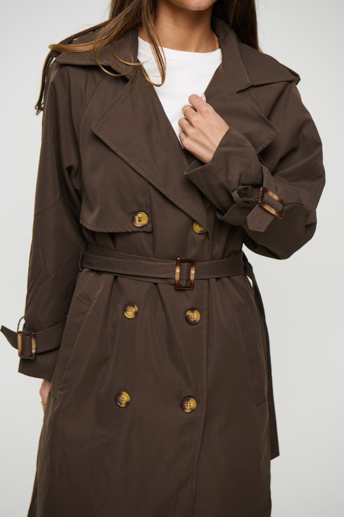 Lia Trench Dark Brown