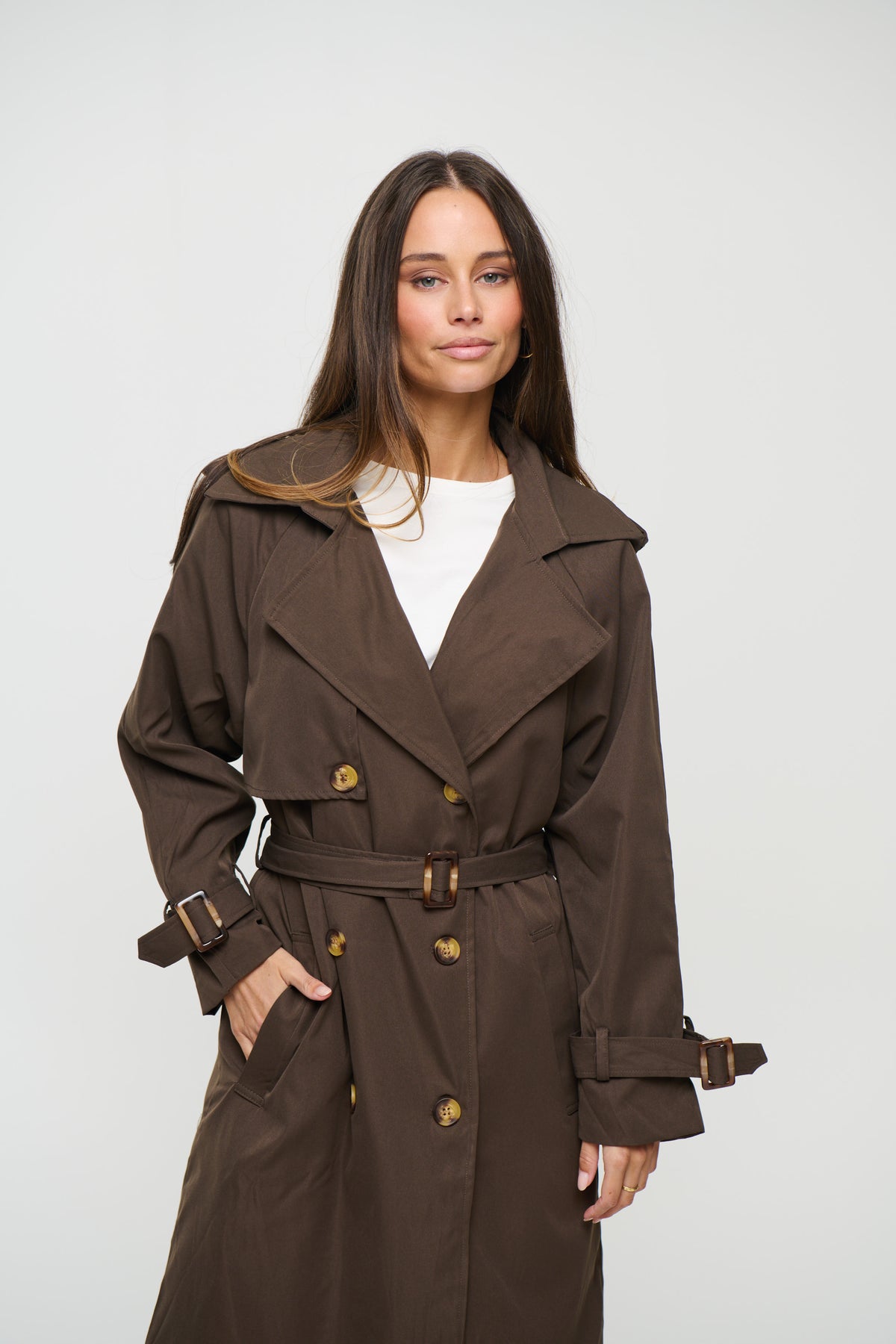 Lia Trench Dark Brown