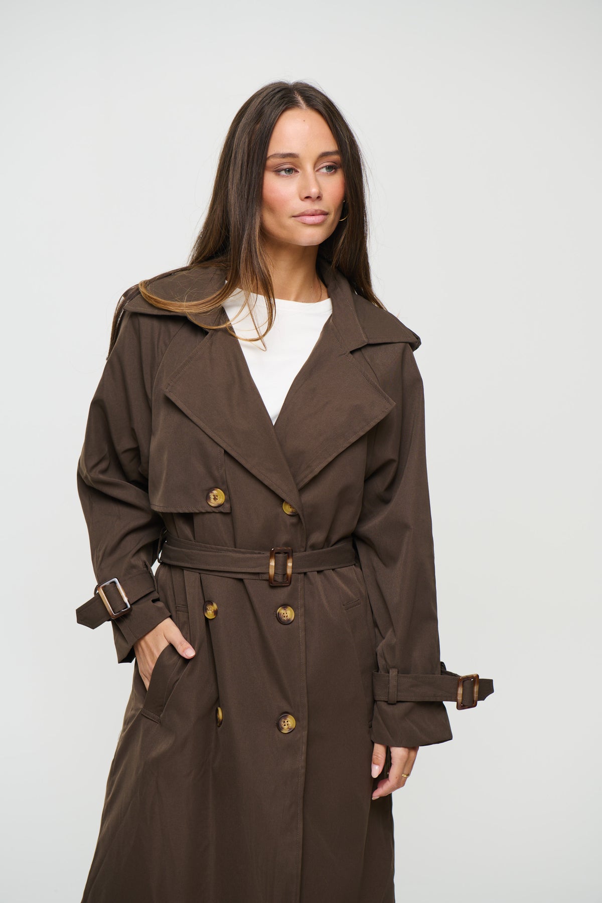 Lia Trench Dark Brown