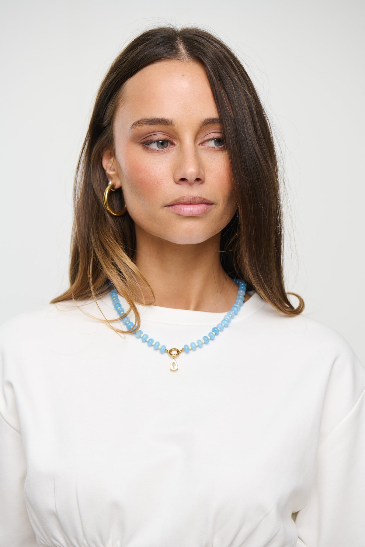 Narla Beaded Necklace Blue