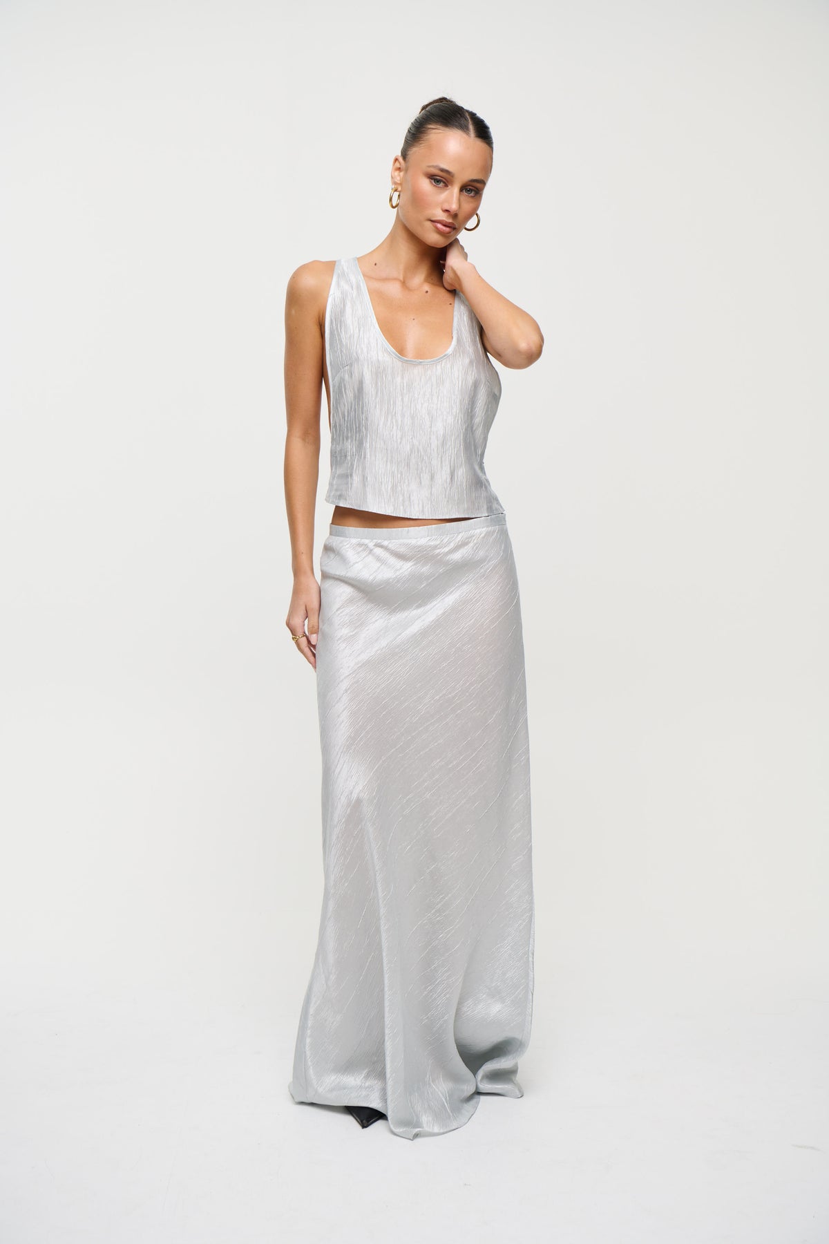 Hudson Maxi Skirt Silver