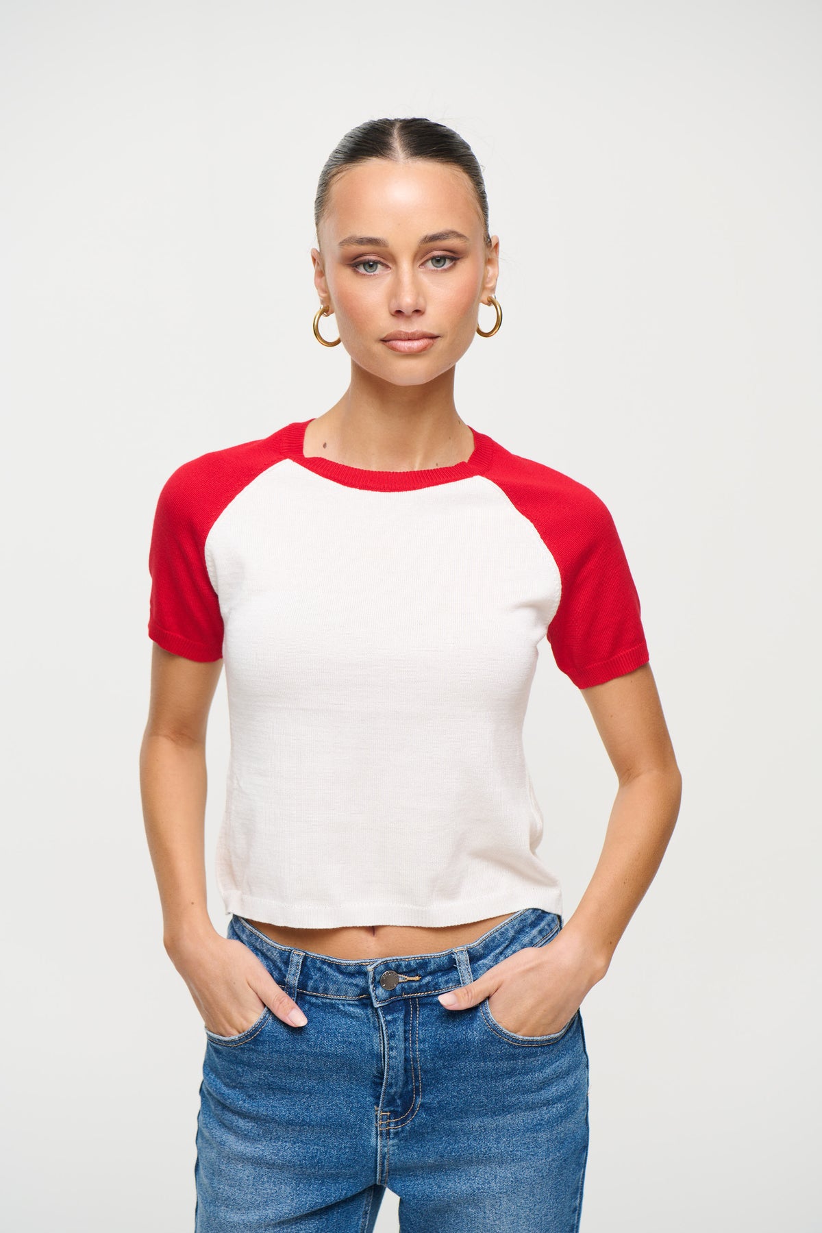 Tommy Knit Top Red
