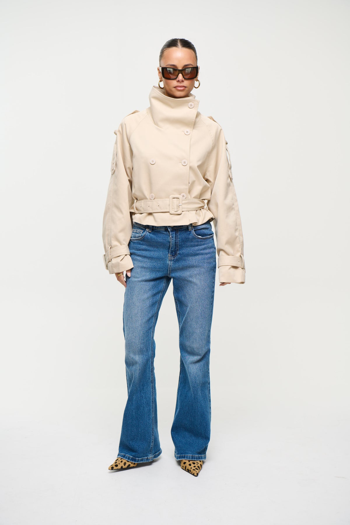 Blanc Cropped Trench Cream