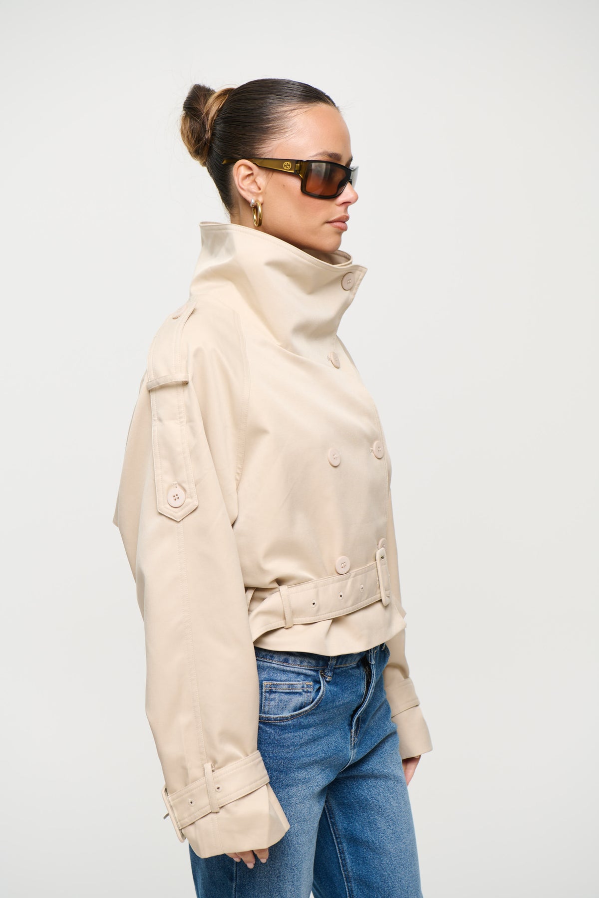 Blanc Cropped Trench Cream