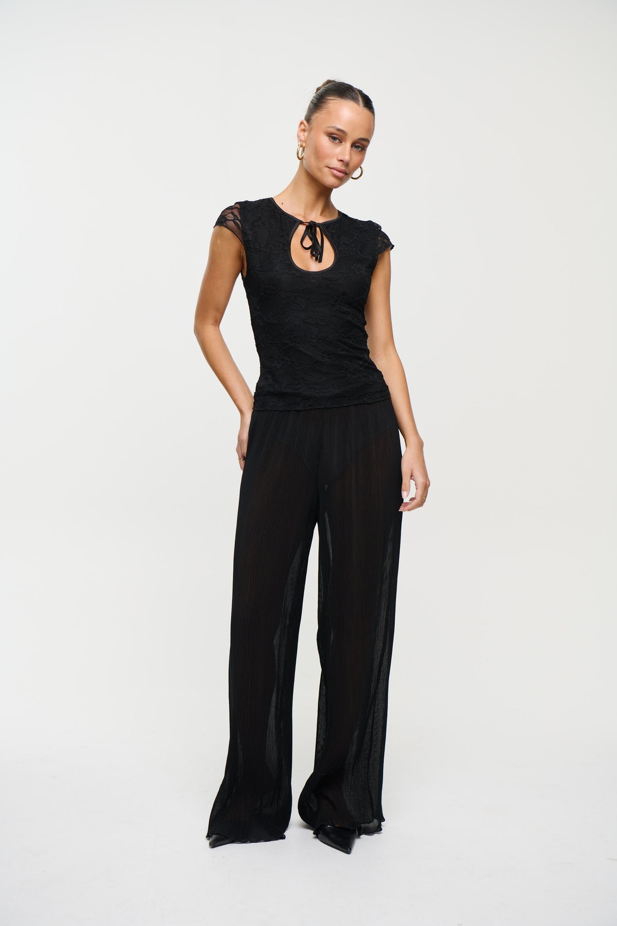 Tasha Lace Top Black