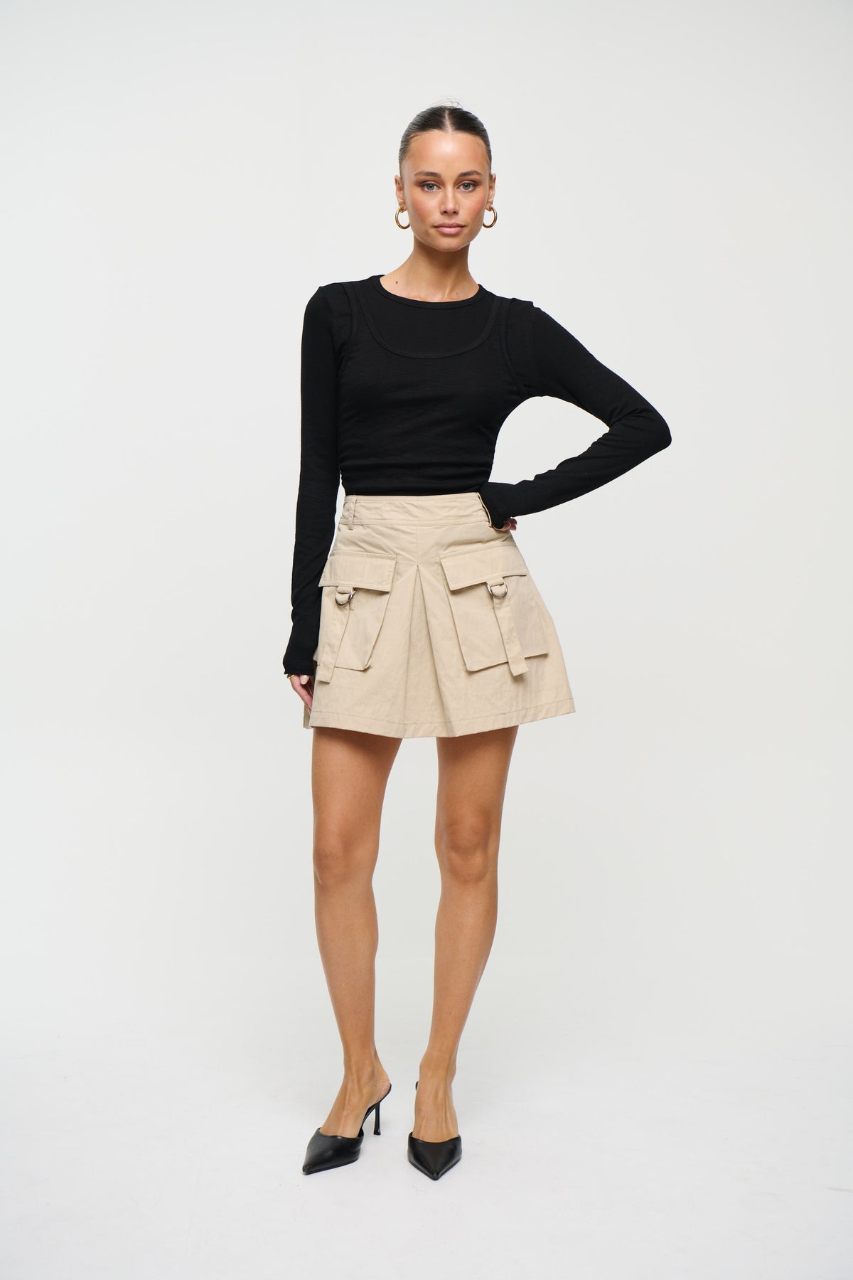 Violetta Cargo Skirt Camel