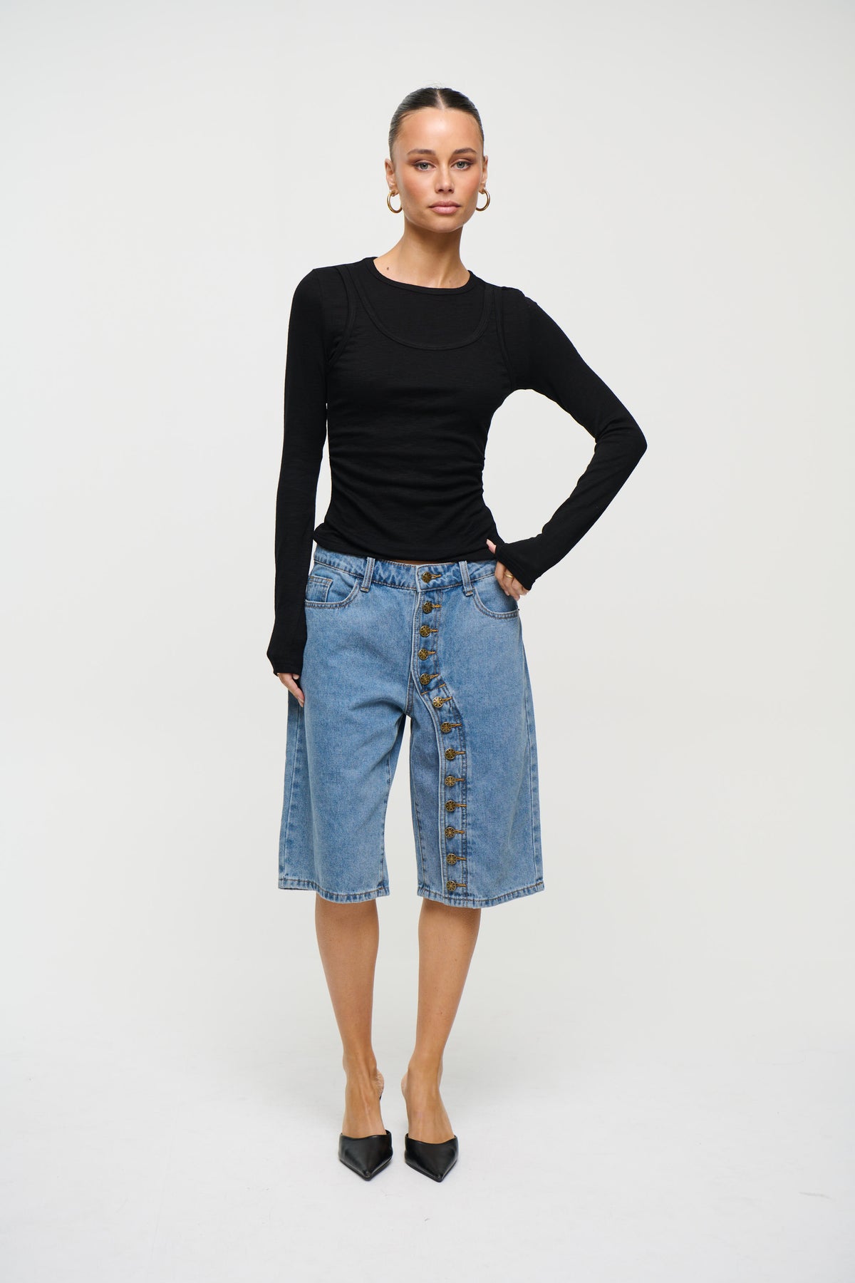 Cristina Layered Long Sleeve Black