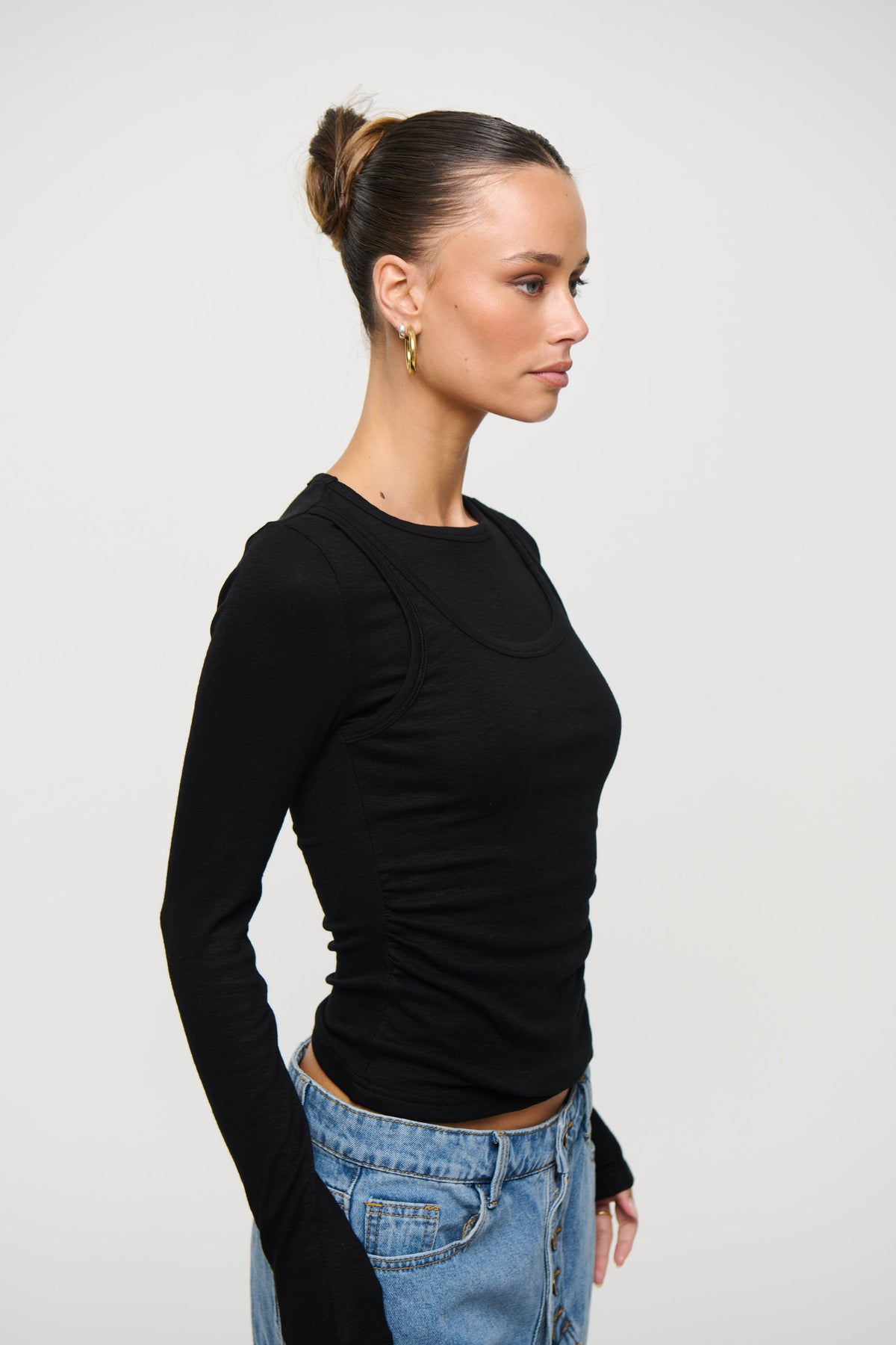 Cristina Layered Long Sleeve Black