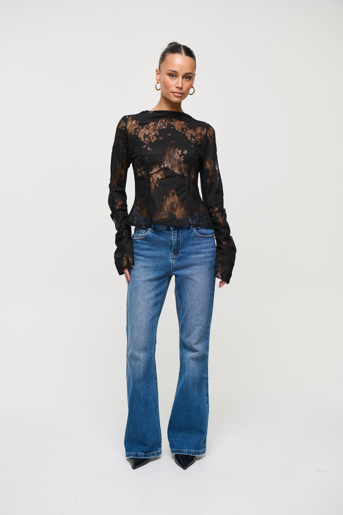 Aisha Lace Top Black