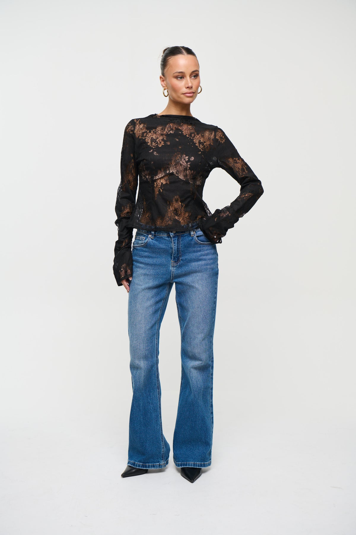 Aisha Lace Top Black