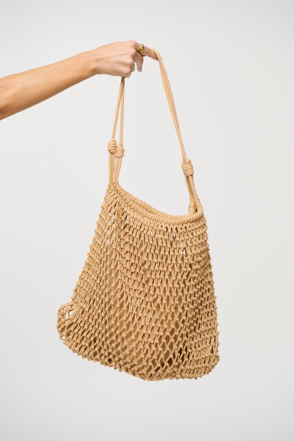 Knotted Net Shoulder Bag Natural