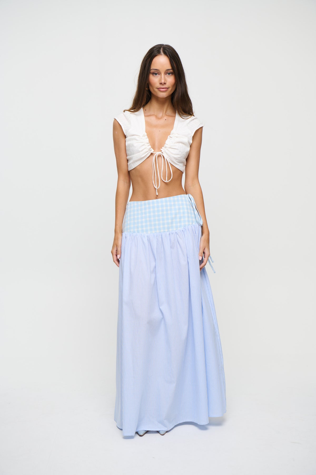 Rylan Maxi Skirt Blue Stripe