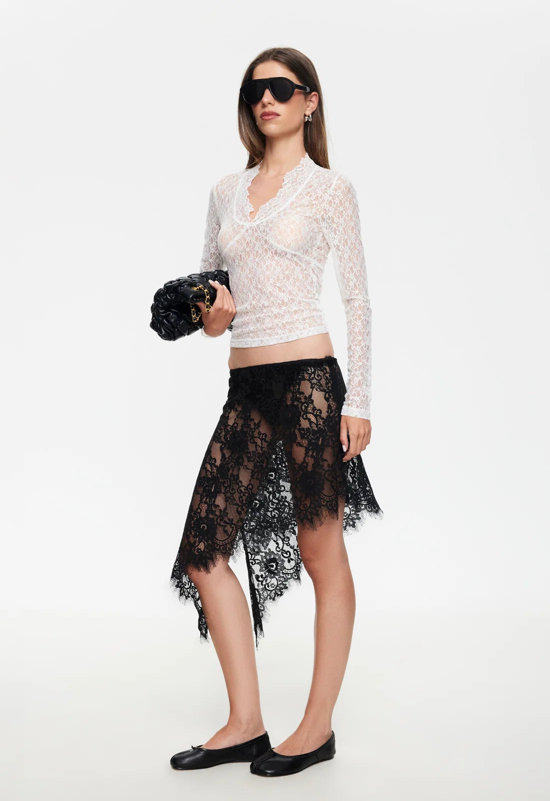 Lace Affair Midi Skirt Noir