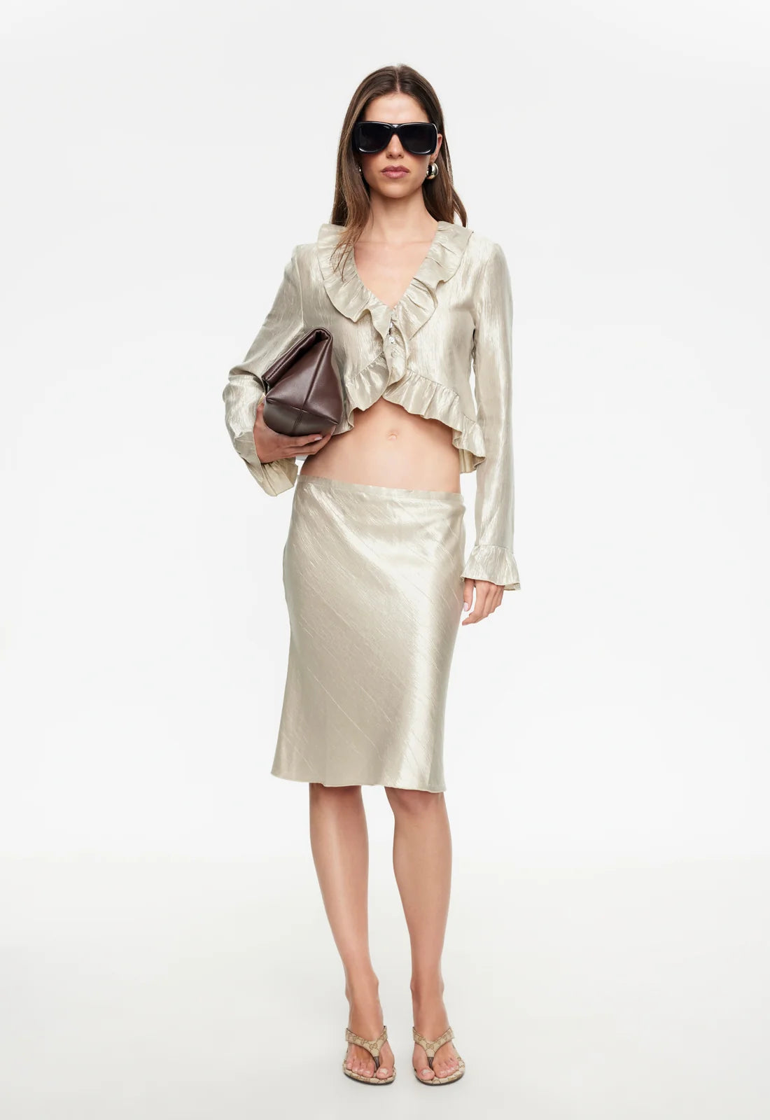Shoreline Midi Skirt Gold
