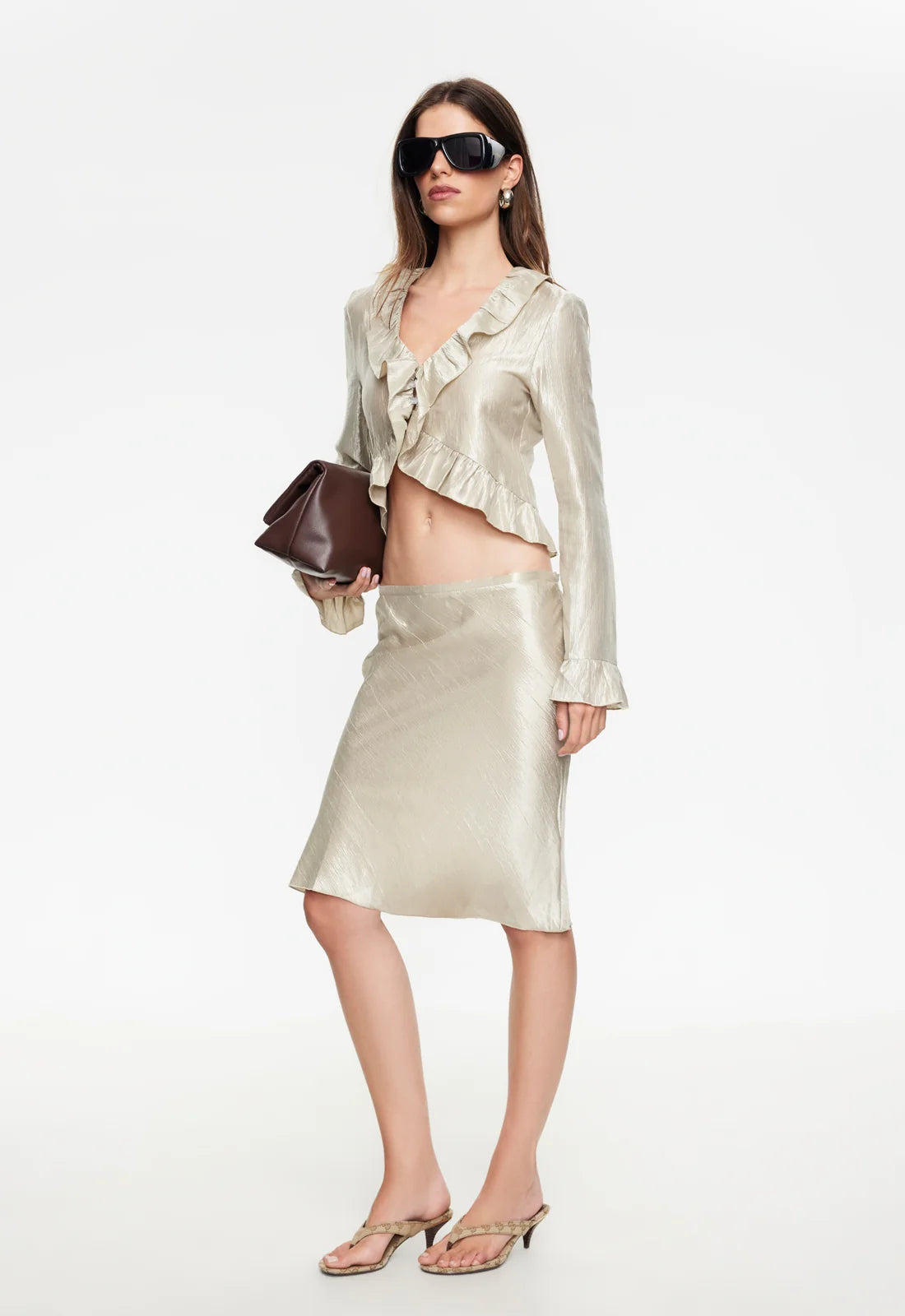Shoreline Midi Skirt Gold