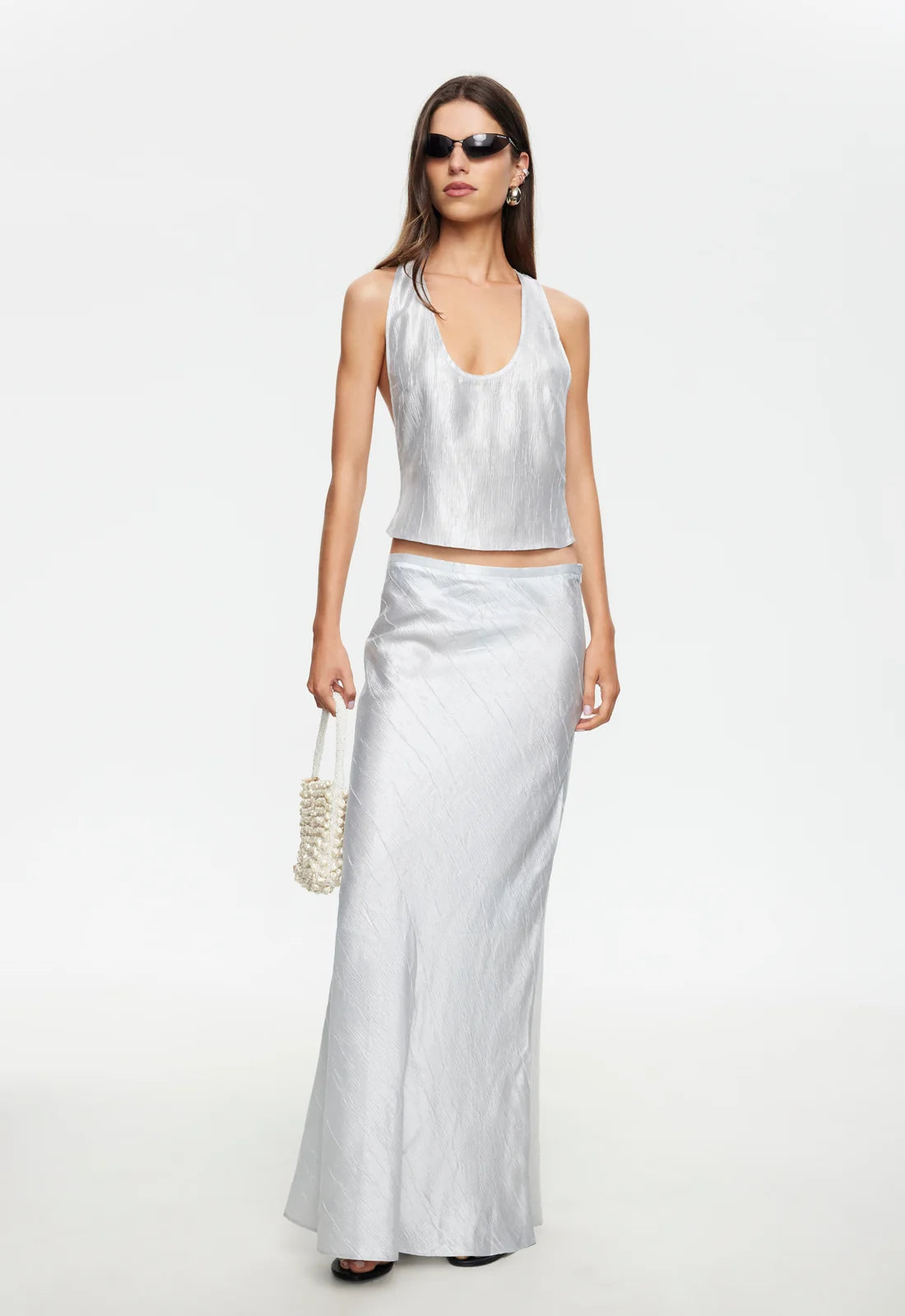 Hudson Maxi Skirt Silver