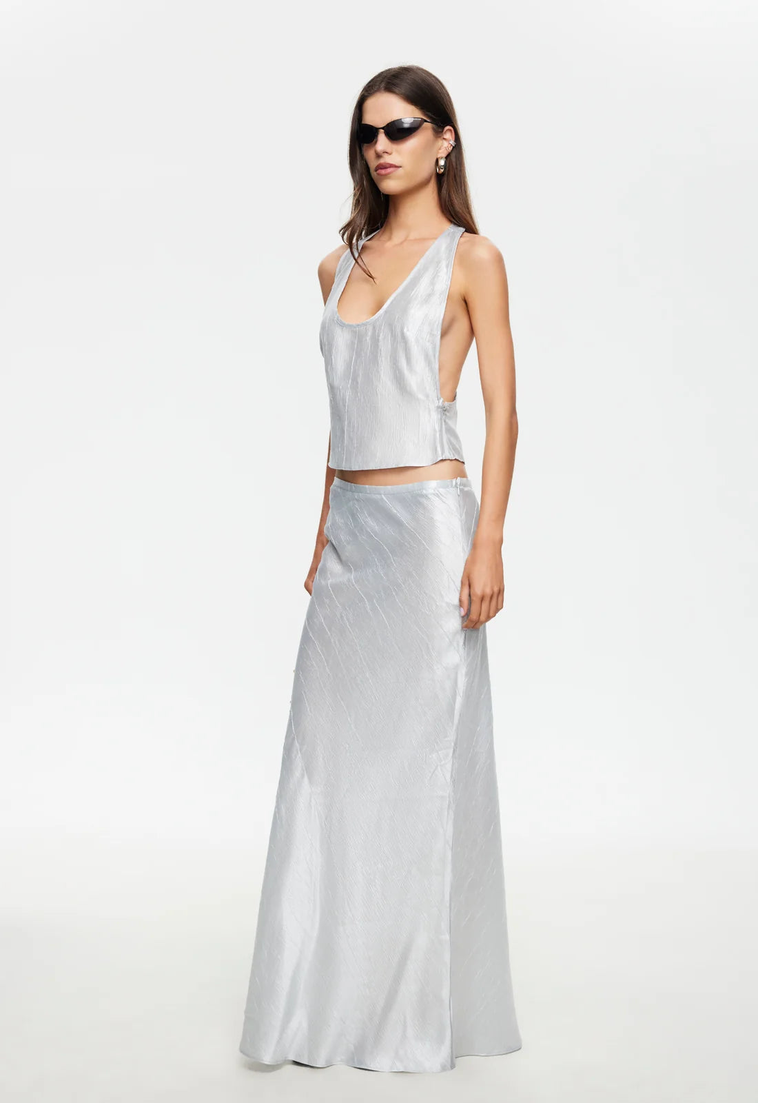 Hudson Maxi Skirt Silver