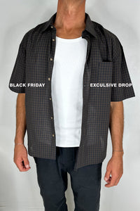 Nathaniel Drop Shirt Check Dark Brown