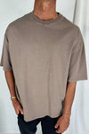 Salv Washed Crew Neck Tee Choc