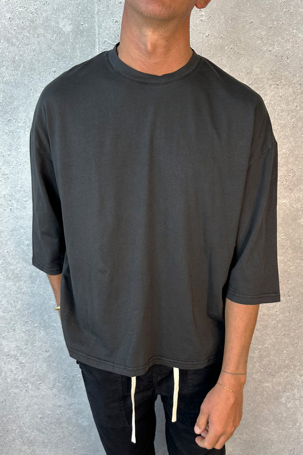 Three Quarter Sleeve Tee Black