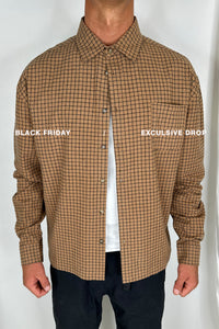 NTH Long Sleeve Check Shirt Choc