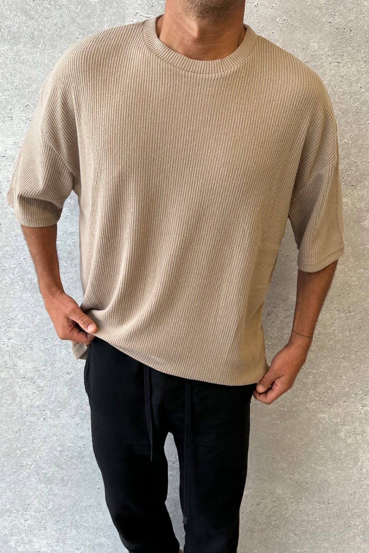 NTH Cord Knit Tee Light Brown - FINAL SALE