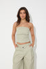Smokeshow Strapless Top Sage