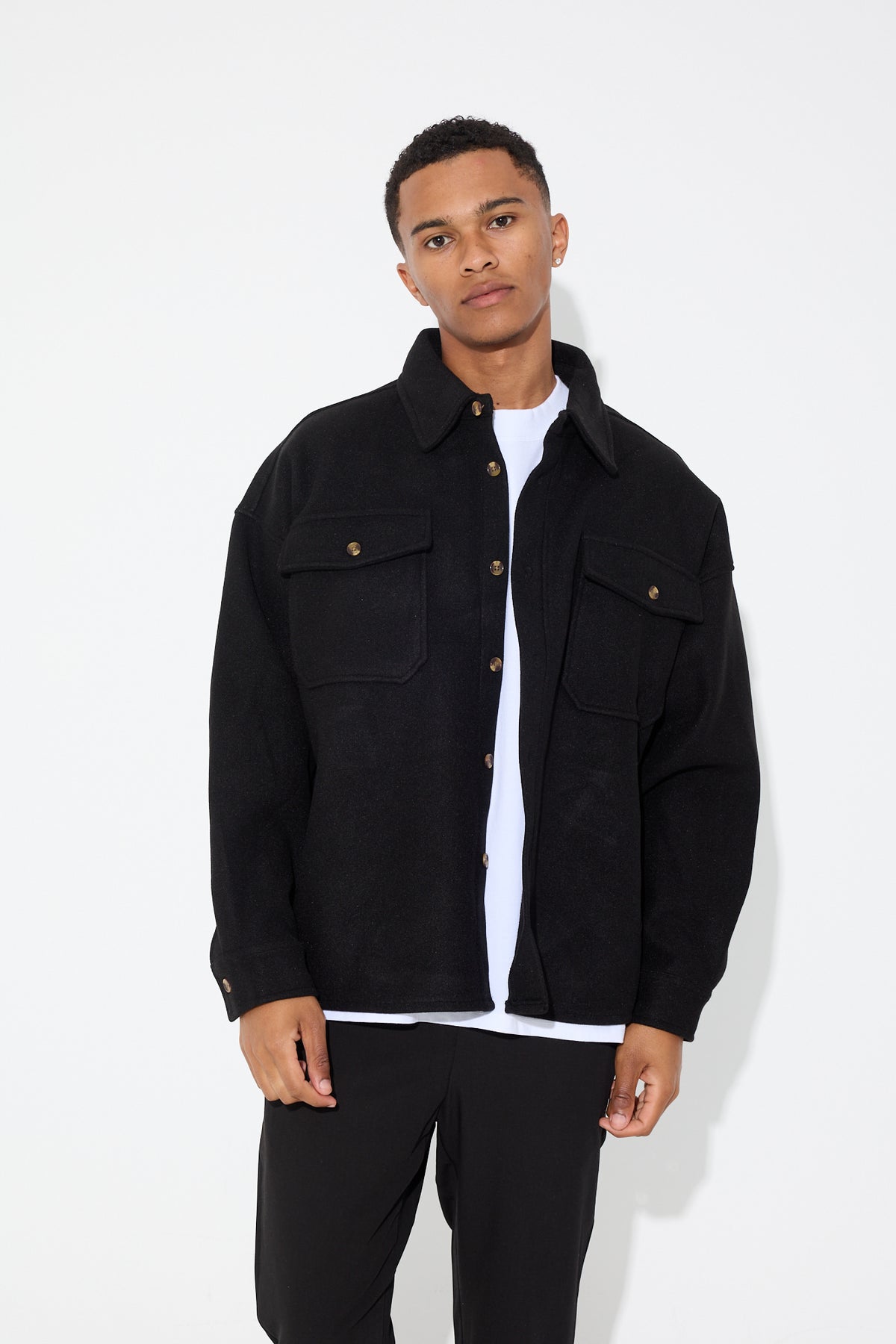 Heavyweight Box Overshirt Black